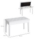 PU Leather Upholstered Piano Stool Makeup Stool Bench Dressing Table Seat with Storage 76x36x50cm, White