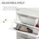 Shoe Cabinet with 4 Flip Drawers Wood Tipping Bucket Narrow Storage Cupboard with Adjustable Shelf Hall Organizer for Entrance F