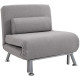 Adjustable Back Futon Sofa Chair - Grey