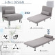 Adjustable Back Futon Sofa Chair - Grey