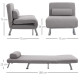 Adjustable Back Futon Sofa Chair - Grey