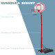 Basketball Hoop Stand Portable System PE Backboard Height Adjustable 2.1-2.6m with Wheels for Adults Sports Fun