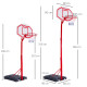 Basketball Hoop Stand Portable System PE Backboard Height Adjustable 2.1-2.6m with Wheels for Adults Sports Fun