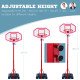 Basketball Hoop Stand Portable System PE Backboard Height Adjustable 2.1-2.6m with Wheels for Adults Sports Fun