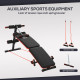 Sit Up Bench Core Workout Adjustable Thigh Support Foldable for Home Gym w/ Arm Pulling Rope Black