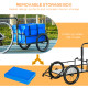 Steel Trailer for Bike, Bicycle Cargo Trailer with 65L Foldable Storage Box and Safe Reflectors, Max Load 40KG, Blue