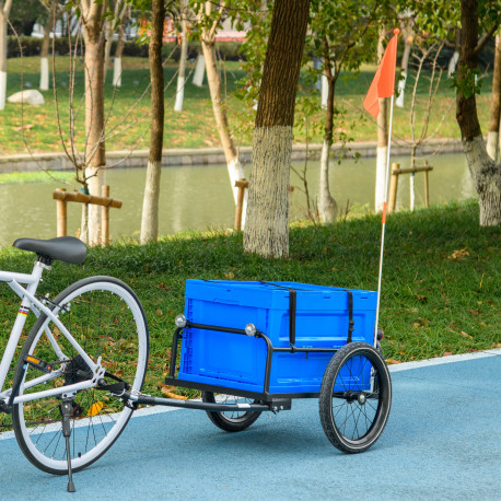 65L Steel Frame Bike Trailer Storage Box - Blue