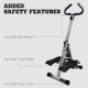 Stepper w/ Handle Hand Grip Workout Fitness Machine For Fitness Aerobic Exercise Home Gym Grey