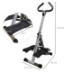 Stepper w/ Handle Hand Grip Workout Fitness Machine For Fitness Aerobic Exercise Home Gym Grey