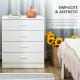 Chest of Drawers, 4 Drawers Storage Cabinet with Metal Rails, Anti-Tip for Playroom, Nursery Room, Hallway, etc