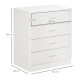 Chest of Drawers, 4 Drawers Storage Cabinet with Metal Rails, Anti-Tip for Playroom, Nursery Room, Hallway, etc