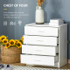 Chest of Drawers, 4 Drawers Storage Cabinet with Metal Rails, Anti-Tip for Playroom, Nursery Room, Hallway, etc