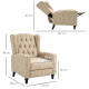 Chesterfield-Style Reclining Armchair - Beige