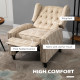 Chesterfield-Style Reclining Armchair - Beige