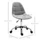 Vinsetto Ergonomic Office Chair with Adjustable Height and Wheels Velvet Executive Chair Armless for Home Study Bedroom Grey