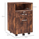 Vinsetto Lockable Two-Drawer Filing Cabinet, with Wheels - Wood-Effect