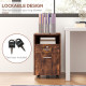 Vinsetto Lockable Two-Drawer Filing Cabinet, with Wheels - Wood-Effect