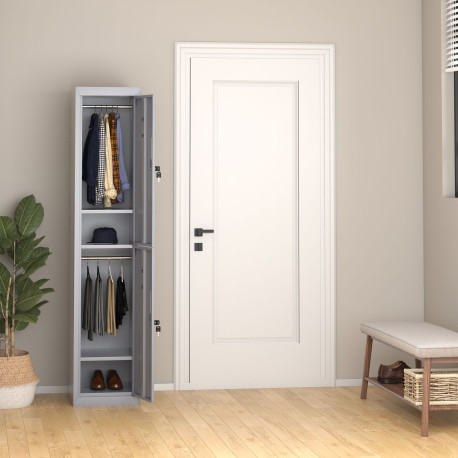 Vinsetto Locker Cabinet Storage Cold Rolled Steel w/ Shelves Vertical Cupboard Grey 38 x 46 x 180 cm