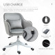 Vinsetto Velvet Office Chair, Desk Chair, Makeup Vanity Chair with Massage Lumbar Pillow and Rolling Wheels for Bedroom and Home