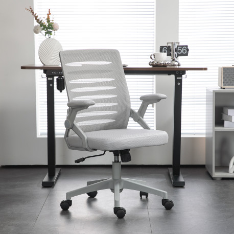 Vinsetto 44-53.5cm Adjustable Height Work Chair, with Mesh Back - Grey