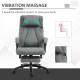 Vinsetto Office Chair, Fabric Desk Chair with Adjustable Massage Pillow, USB Power and Retractable Footrest, High Back, 360° Swi