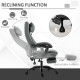 Vinsetto Office Chair, Fabric Desk Chair with Adjustable Massage Pillow, USB Power and Retractable Footrest, High Back, 360° Swi