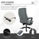 Vinsetto Office Chair, Fabric Desk Chair with Adjustable Massage Pillow, USB Power and Retractable Footrest, High Back, 360° Swi