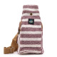 Body Cross Bag Natural Cotton - Burgundy &amp; White