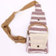 Body Cross Bag Natural Cotton - Burgundy &amp; White