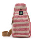 Body Cross Bag Natural Cotton - Tan &amp; Pink