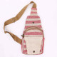 Body Cross Bag Natural Cotton - Tan &amp; Pink