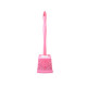 50cm Bathroom Toilet Brush with Lace Style Plastic Holder - Random Colour