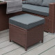 Rattan Corner Set - Brown