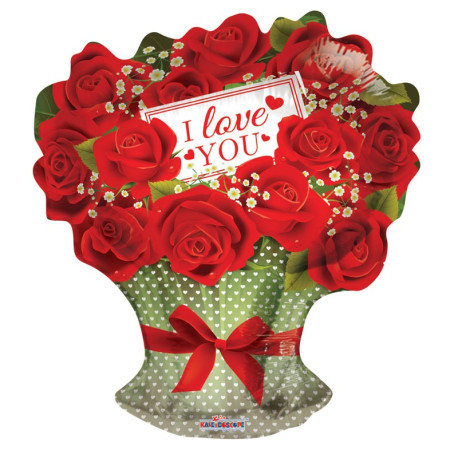 I Love You Red Roses Balloon