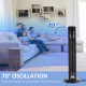 38&#039;&#039; Freestanding Tower Fan, 3 Speed 3 Mode, 12h Timer, 70 Degree Oscillation, LED Panel, 5M Remote Controller, Black