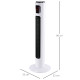 38&#039;&#039; Freestanding Tower Fan, 3 Speed 3 Mode, 12h Timer, 70 Degree Oscillation, LED Panel, 5M Remote Controller, White