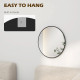 61cm Decorative Wall Mirror for Bedroom Living Room, Modern Round Bathroom Mirror for Home Decor, Black