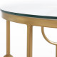 Round Coffee Tables Set of 2, Gold Nesting Side End Tables with Tempered Glass Top, Steel Frame for Living Room, Gold