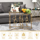 Round Coffee Tables Set of 2, Gold Nesting Side End Tables with Tempered Glass Top, Steel Frame for Living Room, Gold