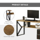 Computer Desk Writing Desk Home Office PC Laptop Workstation with Storage Shelf 120 x 60 x 76cm Black Brown Wood Effect