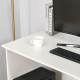 Computer Desk with Drawers, High Gloss Home Office Desk with Storage Cabinet, Study Workstation, 120 x 60cm, White