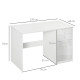 Computer Desk with Drawers, High Gloss Home Office Desk with Storage Cabinet, Study Workstation, 120 x 60cm, White