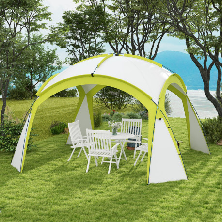 Outsunny 3.5 x 3.5M Camping Gazebo, Outdoor Event Shelter Dome Tent Garden Sun Shelter Patio Spire Arc Pavilion Camp Sun Shade, 