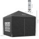 Outsunny 3 x 3(m) Pop Up Gazebo, Water and UV Resistant Party Tent Camping Canopy Marquee with  Carry Bag, Black