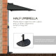 Outsunny 2.7m Garden Half Parasol, Outdoor Balcony Umbrella with 5 Steel Ribs, Patio Sun Shade, Black