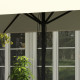 Outsunny 215cm Square Canopy Parasol, with Contrast Piping - Beige/Brown