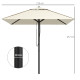 Outsunny 215cm Square Canopy Parasol, with Contrast Piping - Beige/Brown