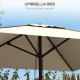 Outsunny 215cm Square Canopy Parasol, with Contrast Piping - Beige/Brown