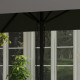 Outsunny 215cm Square Canopy Parasol, with Contrast Piping - Grey/Red