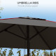 Outsunny 215cm Square Canopy Parasol, with Contrast Piping - Grey/Red